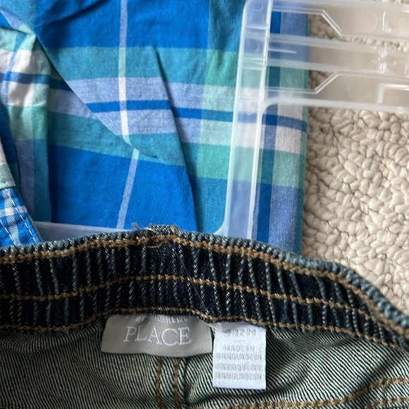 NWT - Plaid Poplin 2 piece outfit set.  Size 9-12 months. - Picture 7 of 9